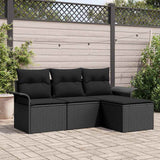 Vidaxl bankstel 4 st 4-aantal zitplaatsen zwart poly rattan