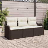 Vidaxl tuinbankenset 3 st bruin poly rattan