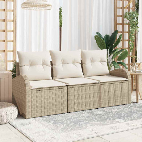 Vidaxl tuin sofa set beige poly rattan