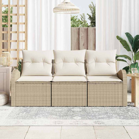 Vidaxl tuin sofa set beige poly rattan
