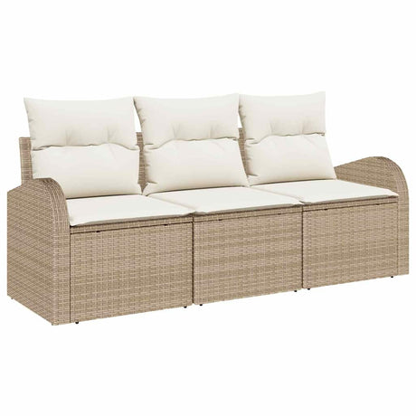 Vidaxl tuin sofa set beige poly rattan