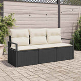 Vidaxl bankstel 3 st zwart poly rattan