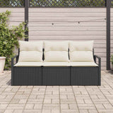 Vidaxl bankstel 3 st zwart poly rattan