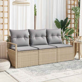 Vidaxl bankstel 3 st beige poly rattan