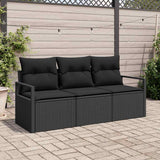 Vidaxl bankstel 3 st zwart poly rattan