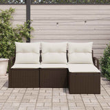 Vidaxl bankstel 4 st bruin poly rattan