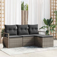 Vidaxl bankstel 4 st grijs poly rattan