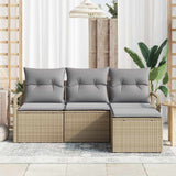 Vidaxl bankstel 4 st beige poly rattan