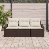 Vidaxl bankstel 3 st bruin poly rattan