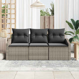 Vidaxl bankstel 3 st grijs poly rattan