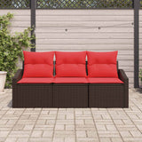 Vidaxl bankstel 3 st bruin poly rattan