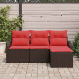 Vidaxl bankstel 4 st bruin poly rattan