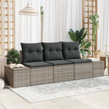 Vidaxl bankstel 3 st grijs poly rattan