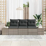 Vidaxl bankstel 3 st grijs poly rattan