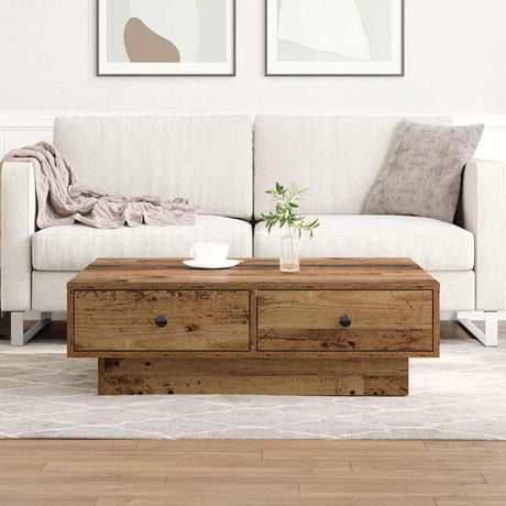 Vidaxl salontafel oudhout 90 x 90 x 28 cm bewerkt hout