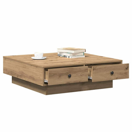 Vidaxl salontafel artisan eiken 90 x 90 x 28 cm bewerkt hout