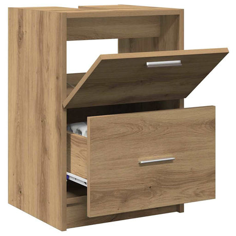Vidaxl badkamer kast artisan eiken 40 x 37 x 59 cm bewerkt hout