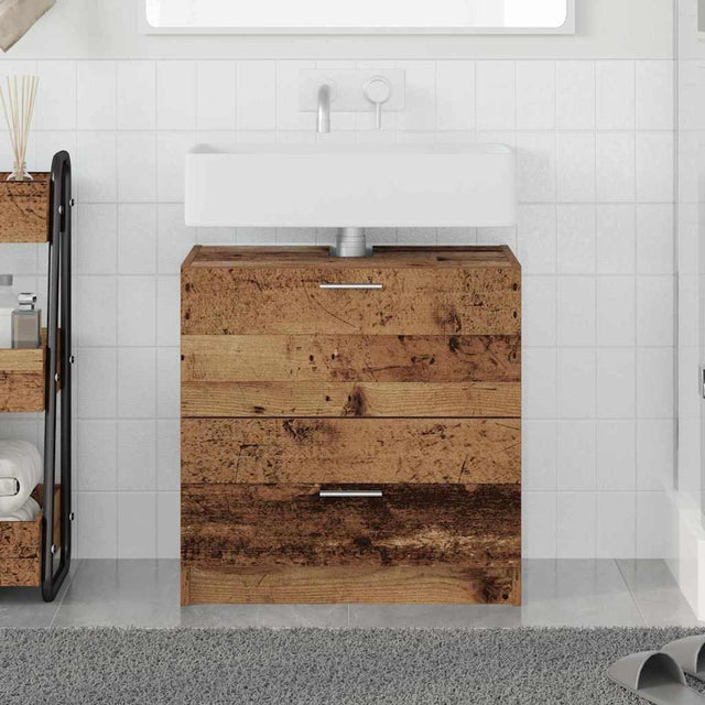 Vidaxl badkamer kast oud hout 59 x 37 x 59 cm bewerkt hout