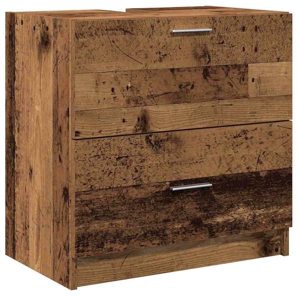 Vidaxl badkamer kast oud hout 59 x 37 x 59 cm bewerkt hout