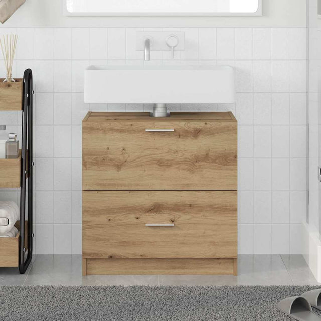 Vidaxl badkamer kast artisan eiken 59 x 37 x 59 cm bewerkt hout