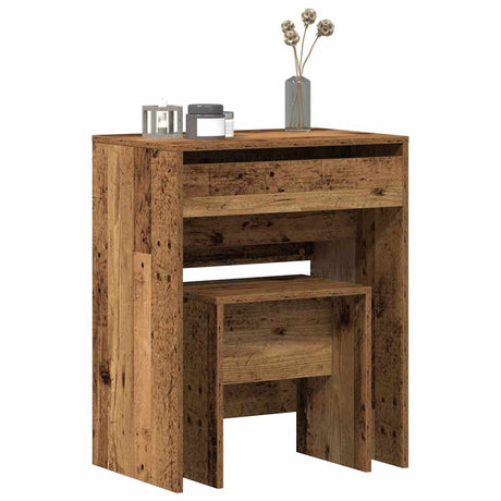 Vidaxl kaptafel 2 st oud hout 60 x 40 x 75 cm bewerkt hout