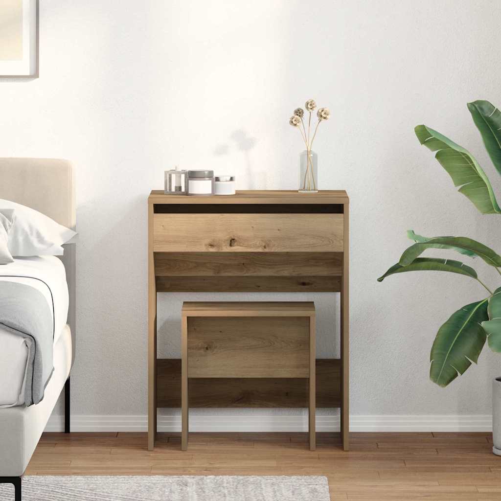 Vidaxl kaptafel 2 st artisanaal eikenkleurig 60 x 40 x 75 cm