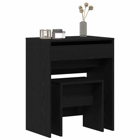 Vidaxl kaptafel 2 st zwart eiken 60 x 40 x 75 cm bewerkt hout