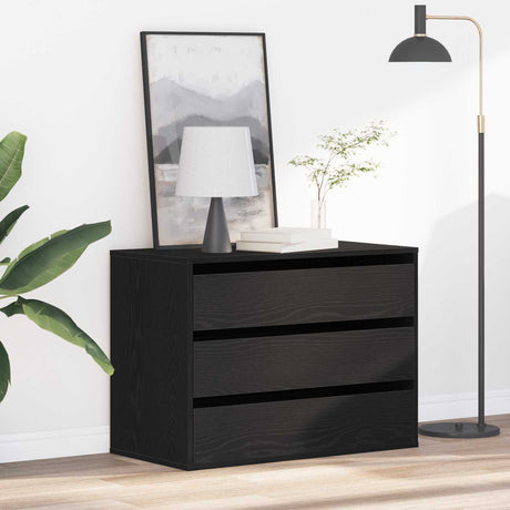 Vidaxl ladenkast 3-lade zwart 80 x 41 x 58 cm bewerkt hout