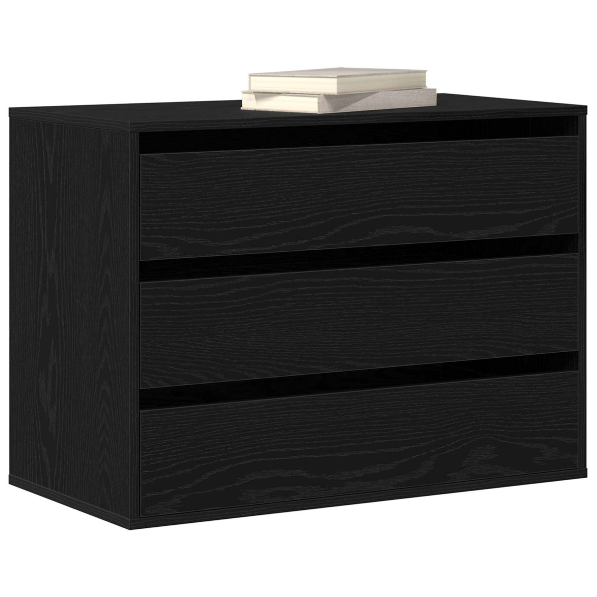 Vidaxl ladenkast 3-lade zwart 80 x 41 x 58 cm bewerkt hout
