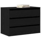 Vidaxl ladenkast 3-lade zwart 80 x 41 x 58 cm bewerkt hout