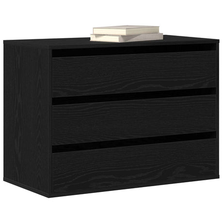 Vidaxl ladenkast 3-lade zwart 80 x 41 x 58 cm bewerkt hout