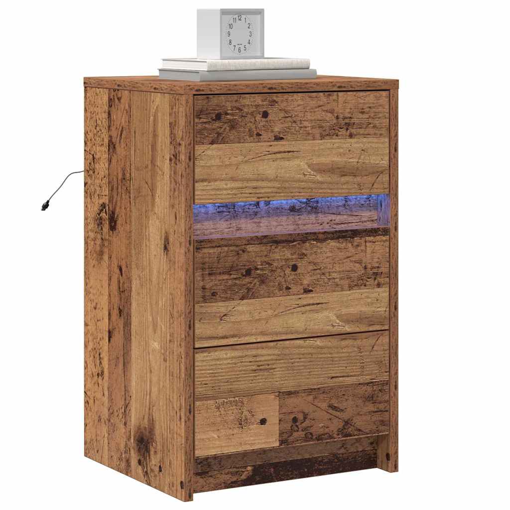 Vidaxl nachtkastje oudhout 38 x 34 x 61 cm bewerkt hout
