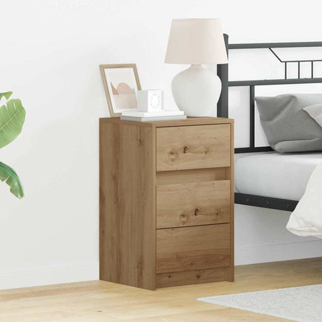Vidaxl nachtkastje artisan eiken 38 x 34 x 61 cm bewerkt hout