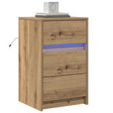 Vidaxl nachtkastje artisan eiken 38 x 34 x 61 cm bewerkt hout