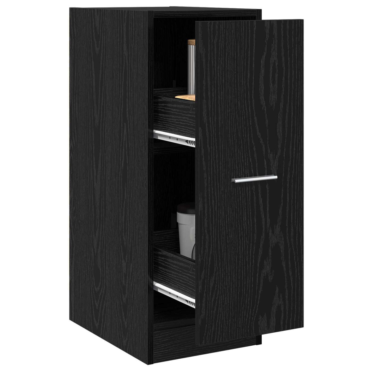 Vidaxl apothekerskast zwart eiken 30 x 41 x 77,5 cm bewerkt hout