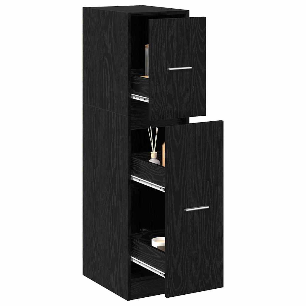 Vidaxl apothekerskast zwart eiken 30 x 41 x 118 cm bewerkt hout
