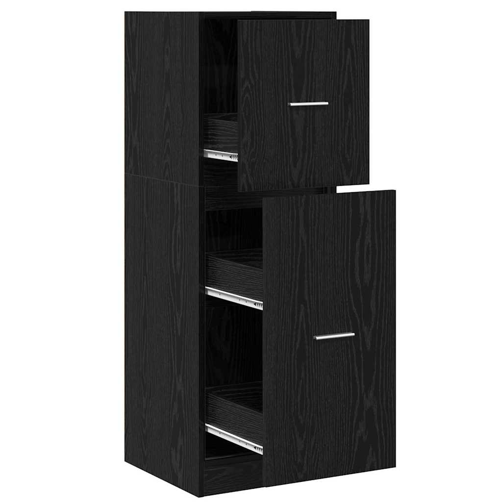 Vidaxl apothekerskast zwart eiken 40 x 41 x 118 cm bewerkt hout