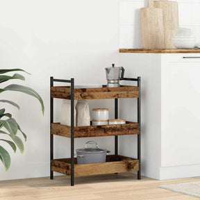 Vidaxl keuken trolley oud hout 50 x 30 x 70 cm bewerkt hout