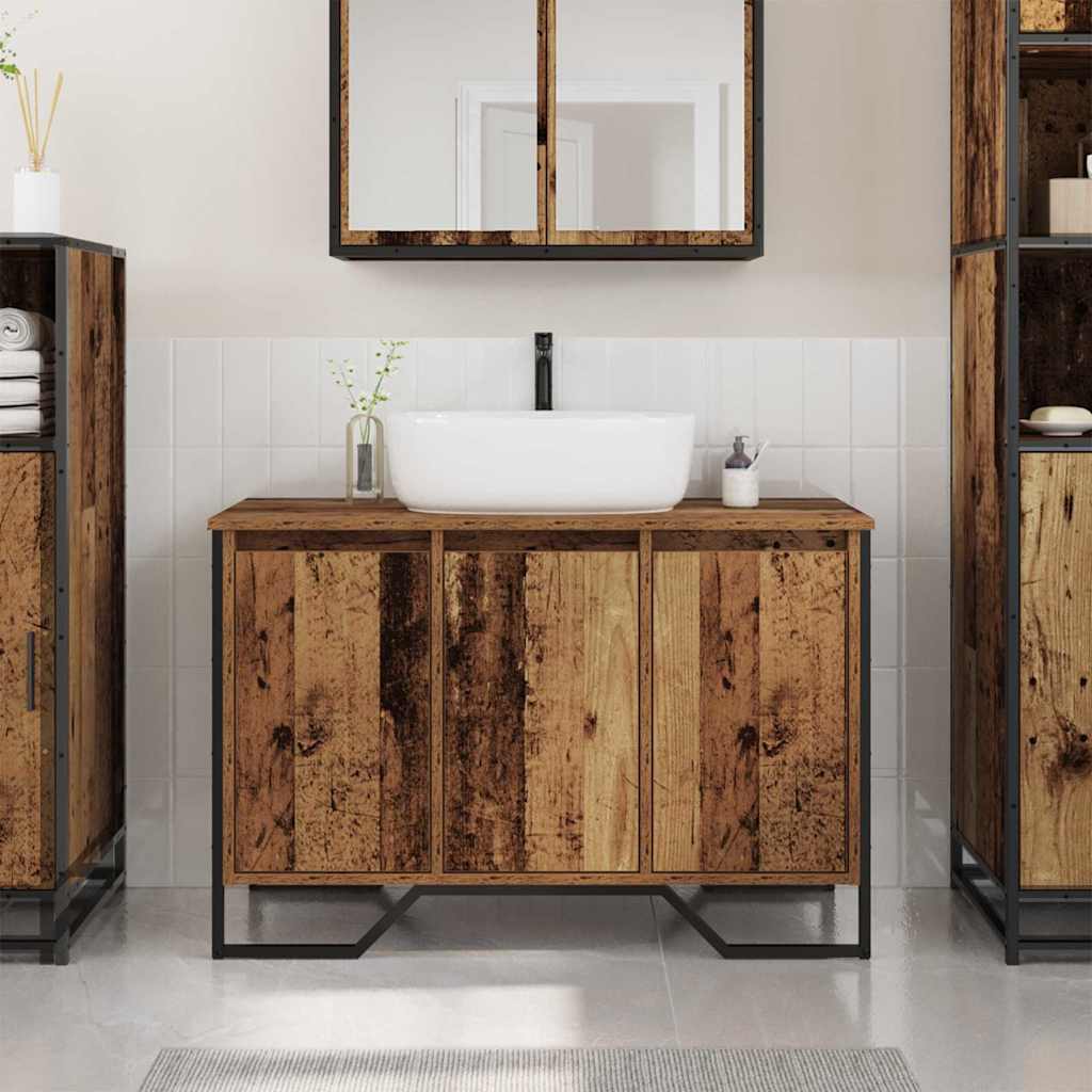 Vidaxl badkamertenk te kast oud hout 91 x 35 x 60 cm bewerkt hout