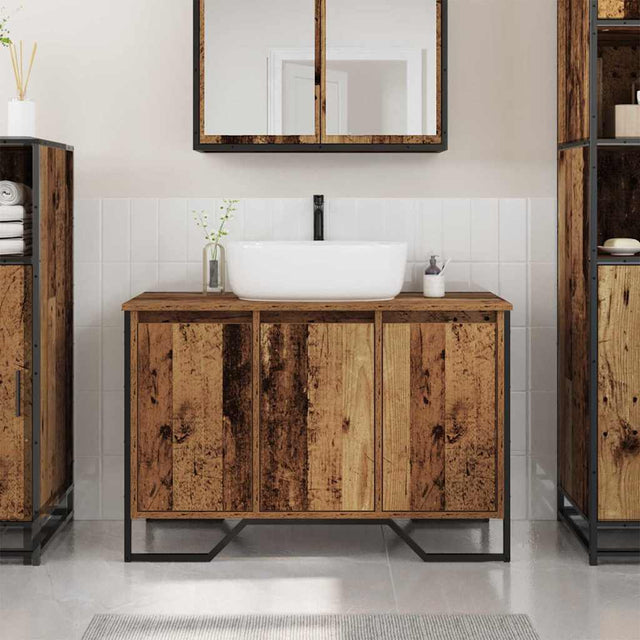 Vidaxl badkamertenk te kast oud hout 91 x 35 x 60 cm bewerkt hout