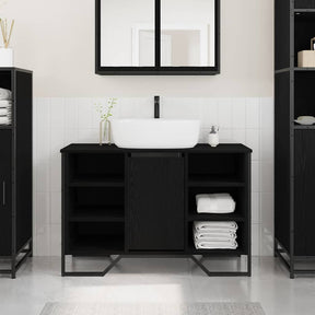 Vidaxl badkamertenk te kast zwart eiken 91 x 35 x 60 cm bewerkt hout