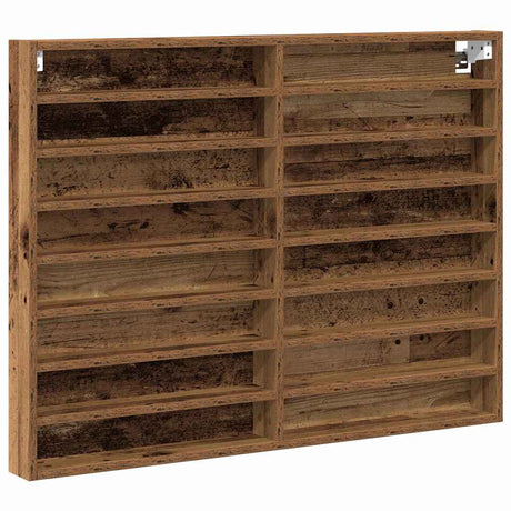 Vidaxl vitrinekast muurmontage oudhout 100 x 8,5 x 75 cm bewerkt hout