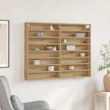 Vidaxl vitrinekast muurmontage artisan eiken 100 x 8,5 x 75 cm