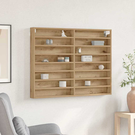 Vidaxl vitrinekast muurmontage artisan eiken 100 x 8,5 x 75 cm