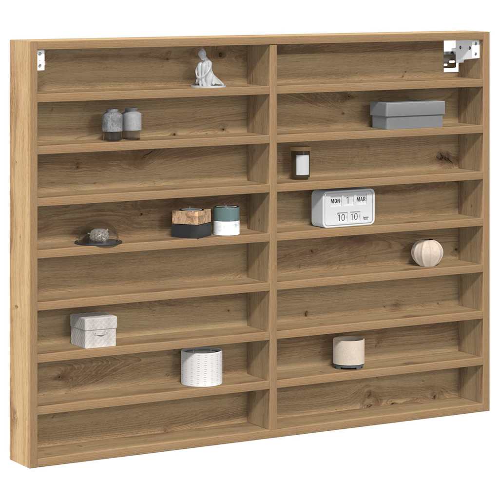Vidaxl vitrinekast muurmontage artisan eiken 100 x 8,5 x 75 cm