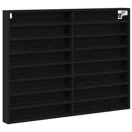 Vidaxl vitrinekast muurmontage zwart eiken 100 x 8,5 x 75 cm