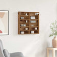 Vidaxl vitrinekast muurmontage oudhout 60 x 8,5 x 58 cm bewerkt hout