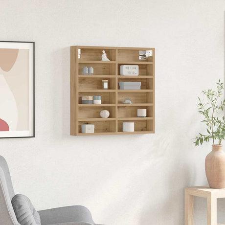 Vidaxl vitrinekast muurmontage artisan eiken 60 x 8,5 x 58 cm