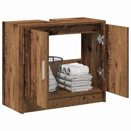 Vidaxl badkamer kast oud hout 63 x 29 x 55 cm bewerkt hout