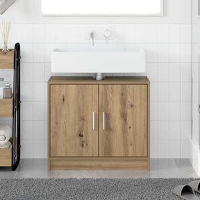 Vidaxl badkamer kast artisan eiken 63 x 29 x 55 cm bewerkt hout